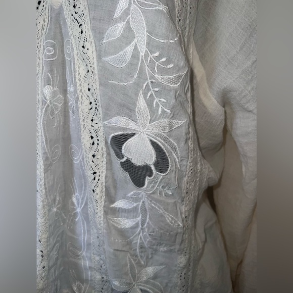 Free People Sivan Embroidered Blouse ivory NWT - Picture 7 of 9
